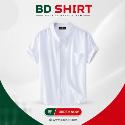 Premium Men's Ban Collar Half Sleeve Shirt