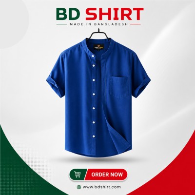 Premium Men's Ban Collar Half Sleeve Shirt