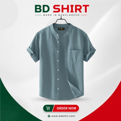 Premium Men's Ban Collar Half Sleeve Shirt