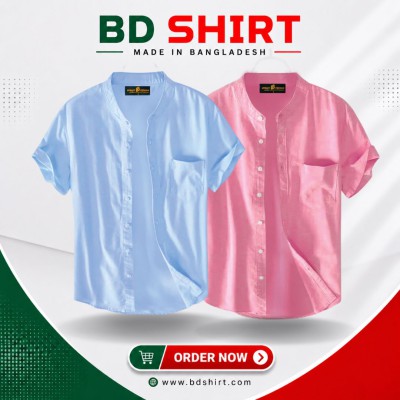 Premium Men's Ban Collar Half Sleeve Shirt Combo
