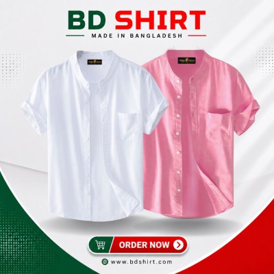 Premium Men's Ban Collar Half Sleeve Shirt Combo