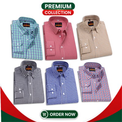 Men's Premium Cotton Full Sleeve Casual Check Shirt