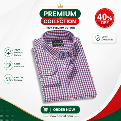 Men's Premium Cotton Full Sleeve Casual Check Shirt - 2 Piece Combo