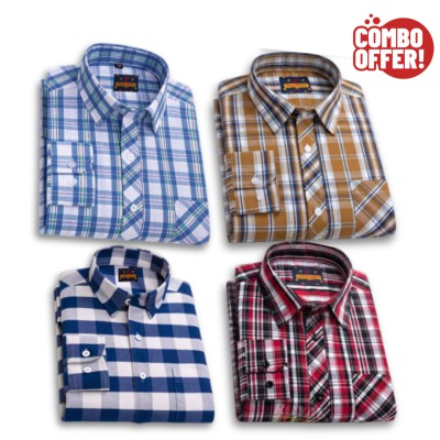 Premium Grameen Check Shirt - 4 Piece Combo