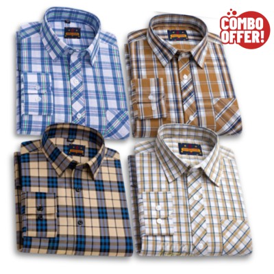 Premium Grameen Check Shirt - 4 Piece Combo