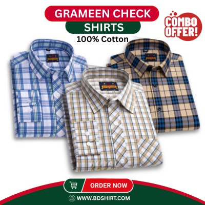 Premium Grameen Check Shirt - 3 Piece Combo