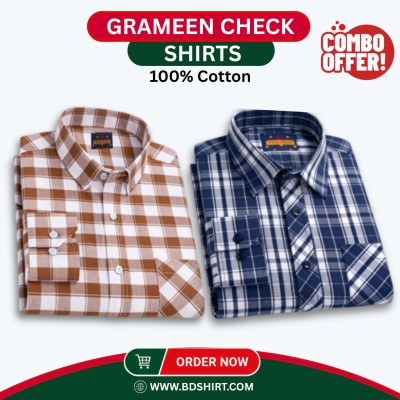 Premium Grameen Check Shirt - 2 Piece Combo