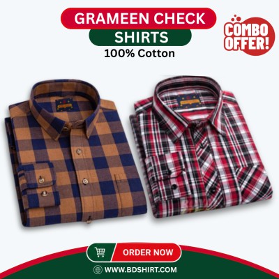 Premium Grameen Check Shirt - 2 Piece Combo