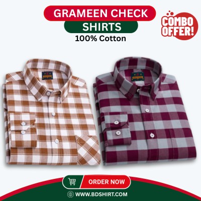 Premium Grameen Check Shirt - 2 Piece Combo