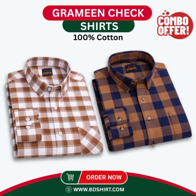 Premium Grameen Check Shirt - 2 Piece Combo
