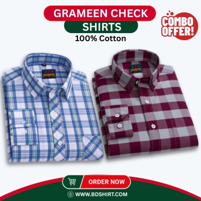 Premium Grameen Check Shirt - 2 Piece Combo
