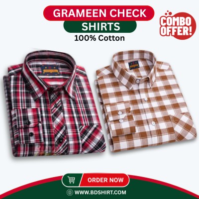 Premium Grameen Check Shirt - 2 Piece Combo
