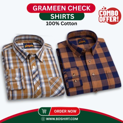 Premium Grameen Check Shirt - 2 Piece Combo