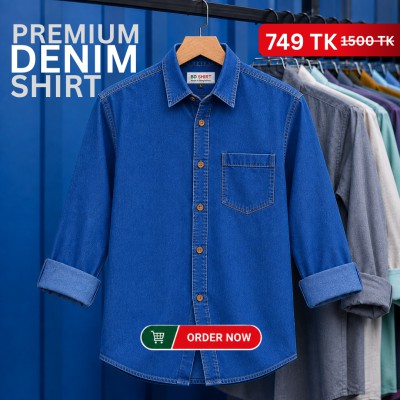 Premium Denim Shirt (Dark Indigo)